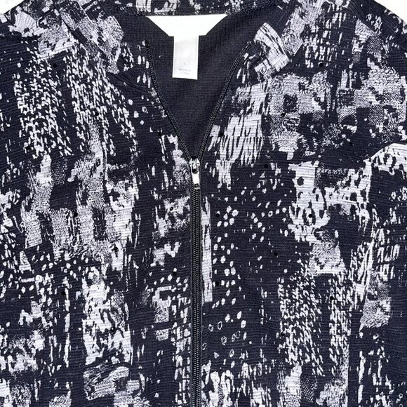 Christopher & Banks Black and Gray Full-zip Jacket with Rhinestones - Picture 4 of 4